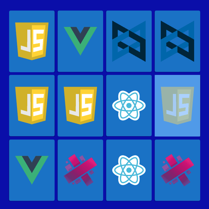Memory Game card grid screenshot