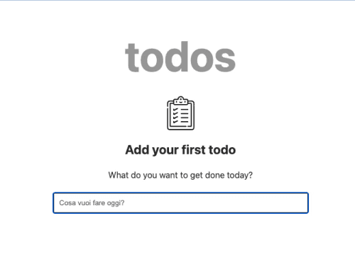 React To Do App empty state screenshot