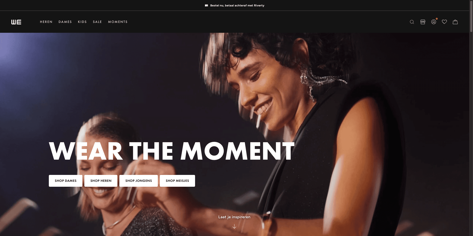 WE Fashion ecommerce interface screenshot